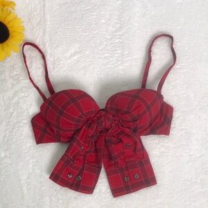Asher Levine Plaid Shirt Designed Crop